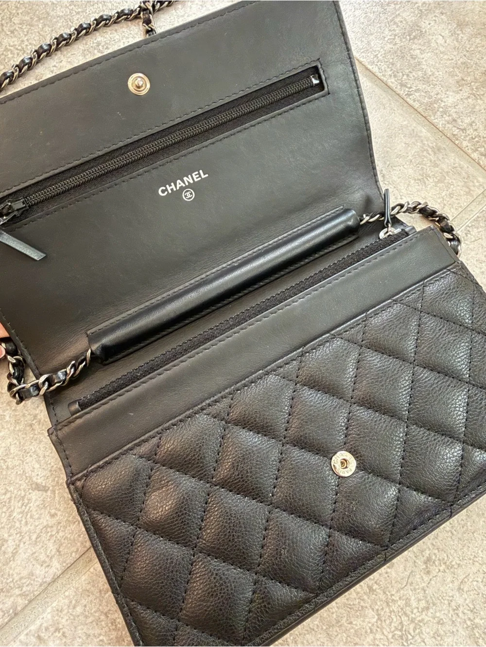 CHANEL Black Quilted Boy WOC